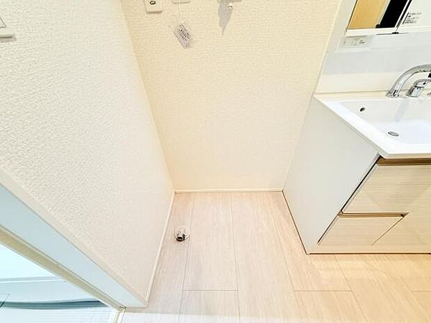 独立洗面台の横にはランドリースペースがございます。