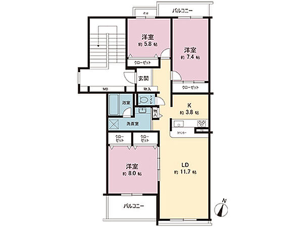 間取図です。図面と異なる場合は現況を優先させていただきます。
