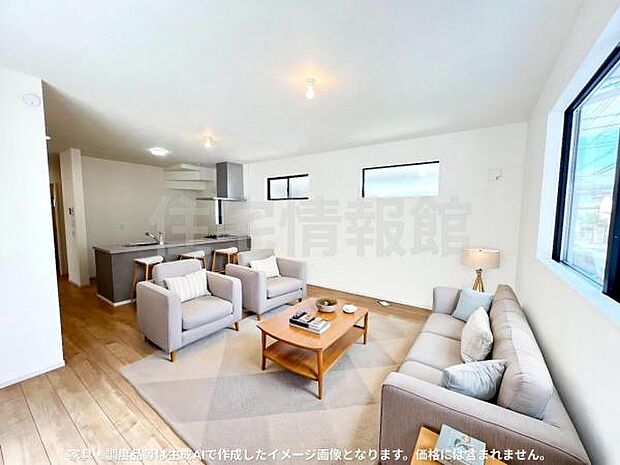 家族団らんの場所としてゆったりと居心地の良いリビングです。