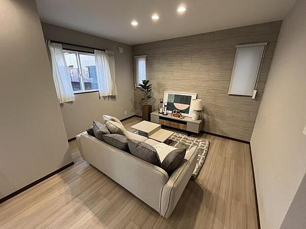 家族団らんの場所としてゆったりと居心地の良いリビングです。