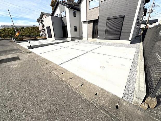 駐車場です。前面道路との高低差も少なく、スムーズに出入りできます。