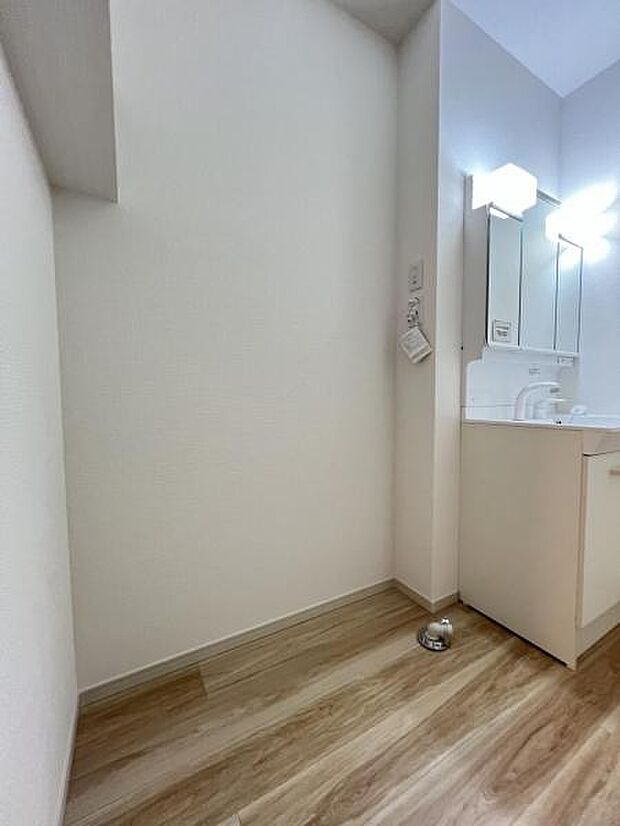 独立洗面台の横にはランドリースペースがございます。