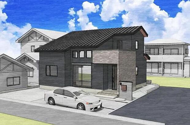 完成予想図（外観）：図面を基に描きおこしたもので、実際とは異なる場合がございます。