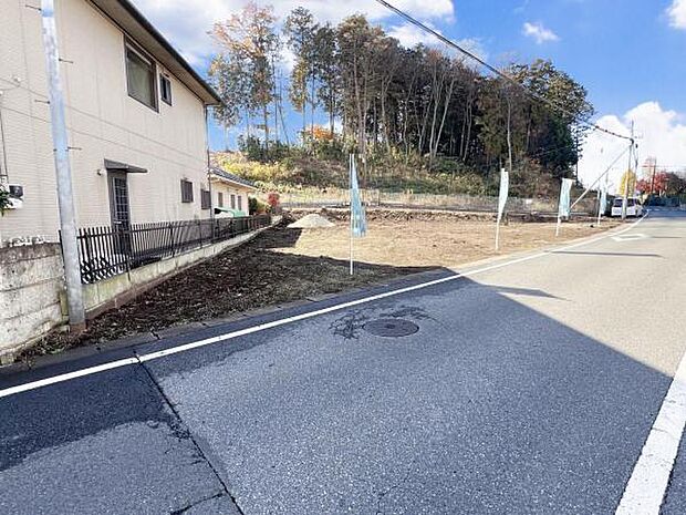 前面道路を含めた現地写真です。