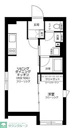 Ruygo神楽坂 2階1LDKの間取り