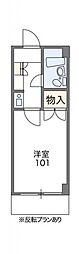 レオパレスＲＸコスモＭ 1階1Kの間取り