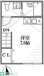 ダンズＭ中野 2階ワンルームの間取り