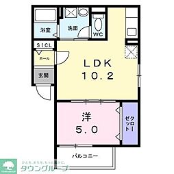 マーベラスコートVI番館 1階1LDKの間取り