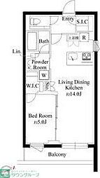 ラヴィエール千駄ヶ谷プレミアムレジデンス 4階1LDKの間取り