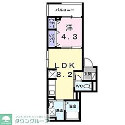 ハウオリ 3階1LDKの間取り