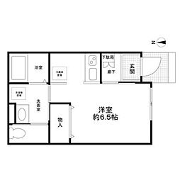 北新宿2−5−33 1階1Kの間取り