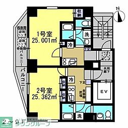 プラトリエ北新宿 9階1Kの間取り