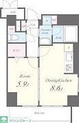 ドルチェ ドミール 4階1DKの間取り