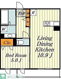 JR山手線 駒込駅 徒歩2分の賃貸マンション 3階1LDKの間取り