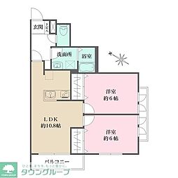 牛込神楽坂レジデンス 201 2階2LDKの間取り