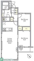 メゾンカルム中落合Ｓｏｕｔｈ 2階2LDKの間取り