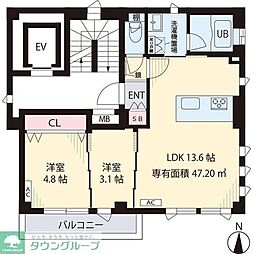 セイワ　レジデンス 5階2LDKの間取り