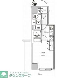 プレミアムキューブＧ東新宿 4階1Kの間取り