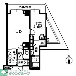 レジディア中落合A棟 5階1LDKの間取り