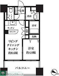 ＨＦ西新宿レジデンスＷＥＳＴ 10階1DKの間取り