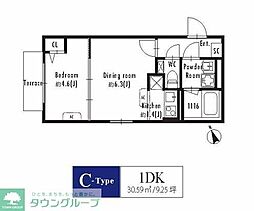 GRANPASEO西新宿 2階1DKの間取り