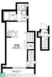 エトワール四谷 2階1Kの間取り