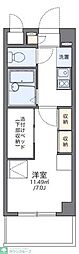 レオパレスユリパレス柏木 3階1Kの間取り