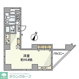 日神デュオステージ笹塚東館 ワンルームの間取図画像