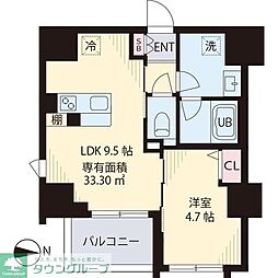 中野区中野3丁目マンション 1LDKの間取図画像
