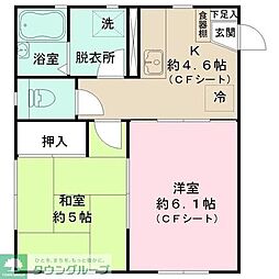 エクセルワタナベ 2Kの間取図画像
