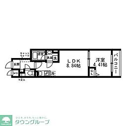 SOLASIA residence 武蔵小山 1LDKの間取図画像
