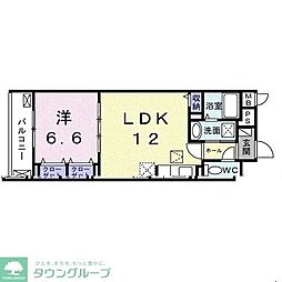 グルックパティオ高円寺 1LDKの間取図画像