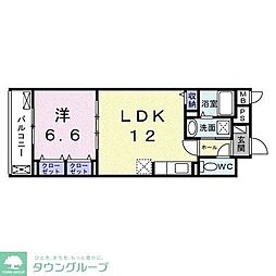 グルックパティオ高円寺 1LDKの間取図画像
