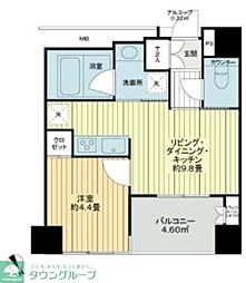 ローレルコート市ヶ谷 1LDKの間取図画像
