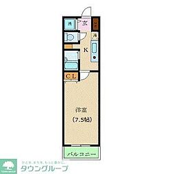 カスタリア新宿 1Kの間取図画像