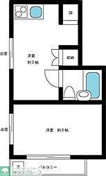 マック大久保コート 1DKの間取図画像