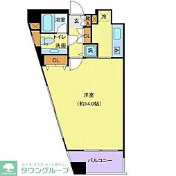 シンシア新中野 1Kの間取図画像
