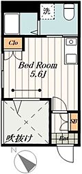 プレフォルツア ワンルームの間取図画像
