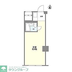 東中野アパートメンツ ワンルームの間取図画像