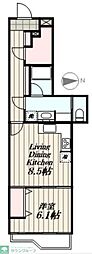 プラザ新大樹本棟 1LDKの間取図画像