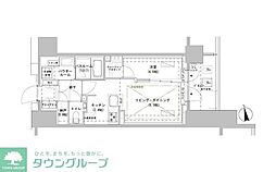 パークスフイア牛込神楽坂 1LDKの間取図画像