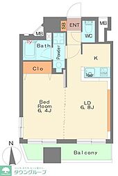 林ビル 1LDKの間取図画像