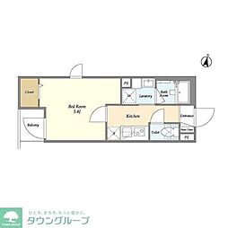 w/FLUFFY西早稲田 1Kの間取図画像