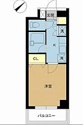 スカイコート幡ヶ谷 1Kの間取図画像
