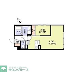 The Residence Ichigayadaimachi 1LDKの間取図画像