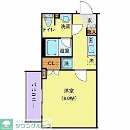 アンベリール中野鷺ノ宮 1Kの間取図画像