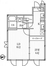 ルクレ高田馬場 1LDKの間取図画像