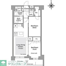コンフォリア・リヴ文京護国寺 2LDKの間取図画像