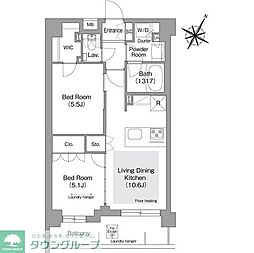 コンフォリア・リヴ文京護国寺 2LDKの間取図画像