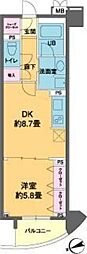 カスタリア池袋 1DKの間取図画像